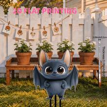 Mignon petit panneau de décoration de jardin extérieur en forme de chauve-souris, artisanat plat 2D minimaliste, décoration de paysage de pelouse de jardin, petit piquet à planter [article décoratif pratique] charmant et compact, illumine facilement les coins du jardin, également un cadeau de niche attentionné - A - Voir 6