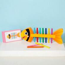 Color Matching Toy, Fish Bone Shaped Toy, Colorful Wooden Sticks To Enhance Memory, Develop Hands-On Ability, Hand-Eye Coordination, Strengthen Brain Development, Improve Color And Shape Recognition, Wooden Toy For Boys And Girls - Multicolor - View 5