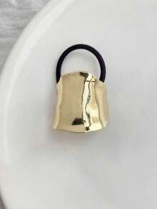 1件金色金屬幾何髮圈，趣味暗黑風，奢華馬尾髮飾，金屬髮環，現代馬尾髮飾套組，極簡金色髮夾，婚禮髮飾，送給她的禮物，彈性髮圈/髮繩橡皮筋 - 雲朵金屬髮圈 - 查看 6