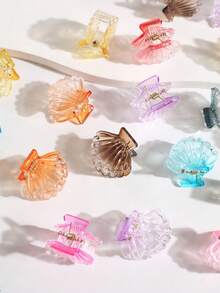 15/20/30PCS Mini Shell-Shaped Hair Claw Clips Colorful Small Hair Clips For Braiding, Loose Hair, Bangs (One-Size Refers To 20PCS) Summer Hair Accessories - Multicolor - View 5