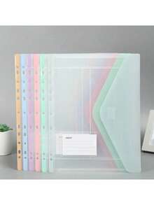 6pcs/3pcs/1pc Macaron Color Loose-Leaf File Bag PP Frosted Semi-Transparent 11-Hole Binder Student Office Exam Paper Material Storage Bag Minimalist Fresh Ins Style Folder Set Learning Office Classroom Notes Travel Business (Random Color Style) - Multiple Styles - View 7