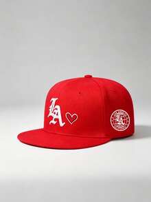 1 buah Topi Baseball Hip Hop Unisex dengan Bordir Huruf "LA", Dapat Diatur Ukurannya, Cocok untuk Olahraga Luar Ruangan, Mendaki, dan Pemakaian Sehari-hari Kasual - LA Earth Heart Flat Eaves - View 4