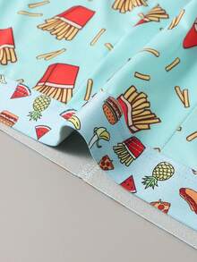 3PCS Men's Underwear,Pizza,Friesprint,Fashionableelasticated Waistband, Boxers Briefs - Multicolor - View 2