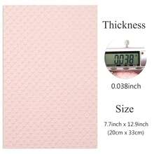 7Pcs/Set 7.87x12.99inch Pink Textured Faux Leather Sheets Glitter Textured Synthetic Leather Fabric - Default - View 3