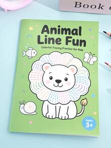 Children's Fun Animal Line Coloring Book, Early Education Educational Pen Control Training Workbook, Back To School Season Drawing Learning Aid, Teacher Classroom Reward, Animal Cognition Improvement A5 Notebook - 彩色 - 查看 12