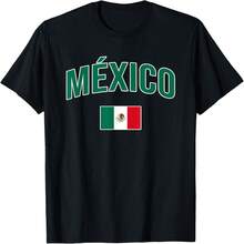 México - Bandera mexicana - Dise?o retro - Camiseta clásica - Negro - Ver 2