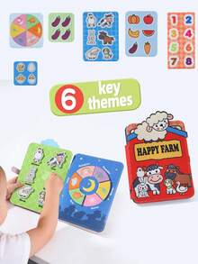 1pc Baby Early Education Magic Sticker Book, Develop Baby's Logical Thinking, Tear-Off Book, Multiple Patterns, Back To School, Halloween, Christmas, Thanksgiving, First Birthday Gift - Farm Tear-off Book - View 7