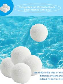 1/2/3pcs Reusable Floating Pool Cleaning Balls, Quick Water Absorption Efficient Cleaning, Suitable For Swimming Pools, SPAs And Hot Tubs, Compatible With Sand Filter Systems, Absorbs Floating Debris, Oil And Fine Particles, Washable And Durable, Textured Surface Design - Multicolor - View 3