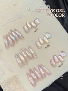 XEIJAYI 10ml 冰雪猫眼凝胶指甲油 - 可撕拉，UV/LED 可卸，3 种颜色可选，光泽亮丽，适合 DIY 和美甲沙龙使用 - 彩色 - 查看 4