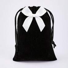 1/3/6 Piece Wedding Party DIY Material Packaging Box Velvet Bag, Suitable For Small Jewelry, Prayer Beads, Antiques And Jewels, High-End Velvet Bag For Storing Decorations - Black - View 3