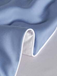 1pc Smooth Luxury Quilt, Suitable For All Seasons, Thin Bedding Quilt, Machine Washable, Air Conditioning Quilt - Dusty Blue - View 11