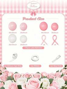 179Pcs Soft Pink White Coquette Bow Balloon Arch Garland Kit, Romantic Princess Boho Decor For Girl Birthday, Proposal, Bridal Shower, Baby Girl Shower, Valentine Indoor Party Backdrop Decoration - 粉色 - 查看 9