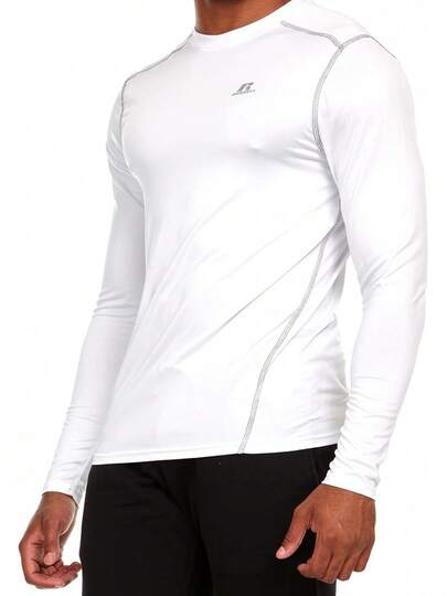 Russell Athletic Camiseta de rendimiento de manga larga ajustada pero no apretada para hombres