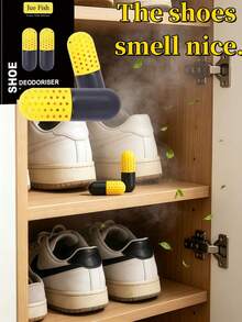 JUE FISH 2pcs Shoe Deodorizer Capsules 1pc/100g Cleaning Powder, Essential For Sports Enthusiasts, Sweaty Feet, And People Who Wear Shoes For Long Periods, Put In Long-Term Stored Shoes, Seasonal Storage Boots To Prevent Moisture And Odor, Travel And Business Trip Portable, Easily Solve Shoe Odor Problems, Not Just For Shoes, Shoe Cabinets, Shoe Boxes, Travel Shoe Bags Can Also Be Used, All-Season Essential Gift - Powdery - View 1