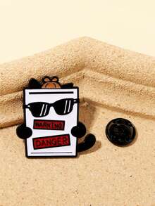 4pcs Creative Detective Black Cat Letter Brooch, Unique Creative Fashion Accessory, Suitable As A Gift For Cat Lovers - C3571 - View 8