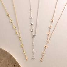Lasso Style Letter Necklace, Customized Pendant Name Necklace, Gold Y-Shaped Name Necklace, Personalized Women's Gift, Bridesmaid Jewelry, Christmas Gift - Multicolor 2 - View 9