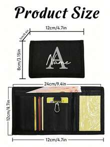 Custom Monogrammed Wallets For Men, Personalized Wallets, Pocket Money Storage, Card Holder With Hook And Loop Fastener, Suitable For Teenagers, Students, Perfect For Father's Day Gift, Holiday Gift, Men's Gift - Multicolor - View 5