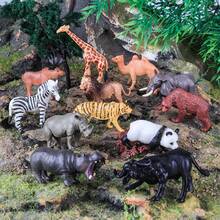 12件野生動物模型，包含老虎、獅子、棕熊與大象，適合作為兒童認知發展的教育禮物 - 彩色 - 查看 4