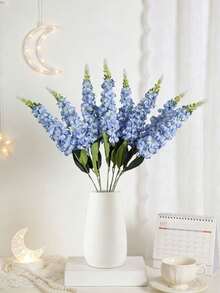 1 Pc Snapdragon, Delphinium, Hyacinth Artificial Silk Long Stem Fake Flowers For Wedding, Engagement, Home, Outdoor Party Floral Arrangement, Table Centerpieces, Etc. - Blue - View 8