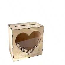 Wooden Wedding Card Box, Solid Wood With Slots, Gift Card Storage Box, Cross-Border Wedding Party Decoration Wooden Box - 1PC - View 4