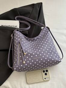Women's PU Leather Shoulder Bag, Fashion Versatile Crossbody Bag, Handbag, Convertible Backpack Tote Bag - Purple - View 4