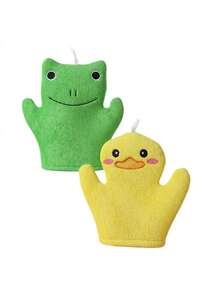 1 pièce Gant de bain en éponge pour enfants motif dessin animé, sans douleur et non irritant pour la peau, fonction anti-ampoules, convient pour une utilisation à la maison, applicable aux bébés, nettoyage de la peau, brosse de toilette - Multicolore - Voir 6