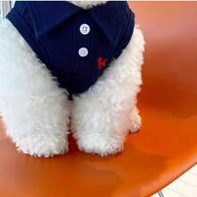 3 piezas Conjunto de camisa polo lisa con chaleco bordado para mascotas, primavera y verano - Multicolor - Ver 6