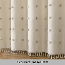 1pc Beige Bohemian 3D Floral Shower Curtain, Bohemian Style 3D Tufted Pom Pom Shower Curtain With Tassel Hem, Dry And Wet Separation Curtain, Bathroom Privacy Decorative Curtain (Daily Home Use/Homestay Apartment/All Seasons) - Beige - View 6