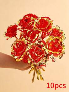 Sparkling Eternal Crystal Rose Bouquet 1pc/3pcs/5pcs Set - Realistic Plastic Roses With Exquisite Pink Tint, Perfect Gift For Couples, Suitable For Weddings, Valentine's Day, Anniversaries, Party Holiday Decor, Reusable - Multicolor - View 35
