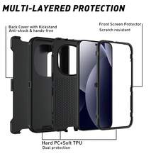Heavy Duty Protective Durable Rugged Phone Case With Belt Clip - Black - View 4