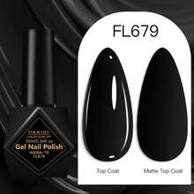 FOUR LILY 10ML 純黑色凝膠指甲油 - 浸泡式 UV LED 半永久指甲油，不透明深黑色，高光澤，長效 28 天，不脫落，適合前衛指甲、法式美甲、美甲線條，專業沙龍與居家 DIY - 彩色 - 查看 3