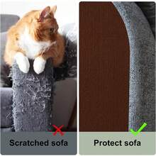 1pc Cat Scratch Sofa Furniture Protector, Self-Adhesive Cat Scratch Pad Protector, DIY Cat Climbing Frame Sofa Protector, Prevent Cat Scratching Furniture, Indoor Cat Supplies - 30*100cm - View 5