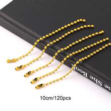 Hot Selling 120Pcs 10cm Color Painted Iron Ball Chain Round Disc Tag Chain DIY Kuka Pendant Bag Keychain Accessories - 10cm Round Bead Iron Chain - View 24