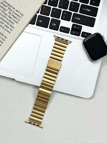 Huastonband 1件磁吸式不鏽鋼金屬手錶錶帶，相容於 38mm/40mm/41mm/42mm/44mm/45mm/49mm/46mm，適用於 Ultra/SE/S10/S9/8/7/6/5/4/3 系列。佩戴舒適，適合四季。智慧手錶配件錶帶，女性夏季海灘、派對、母親節、畢業季、返校學生同學禮物配件 - 金色 - 查看 8