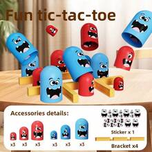 Children's Fun Battle Desktop Educational Toy, Multi-Color Draw Stick Ball Balance Tower & Layered Cartoon Monster Cup Stacking Tic-Tac-Toe, Home Parent-Child Multi-Player Interactive Game For Focus, Hand-Eye Coordination, Thinking Training, Leisure Gift - Multicolor - View 6