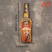 1 peça Abridor de Garrafas de Parede Vintage em Madeira - 15,35 pol/4,33 pol com Design Decorativo, Ferramenta Casual para Remoção de Tampas de Garrafas de Cerveja para Decoração de Casa, Bar e Restaurante, Decoração de Restaurante | Abridor de Garrafas de Parede | Design Funcional, Decoração Vintage - Adequado para Reuniões de Festa - Presente Perfeito para Amigos, Amantes e Família - Equipamento e Suprimentos de Serviço de Catering, Artigos de Mesa, Abridor de Garrafas Fixo, Artigos para Casa - Ver 18