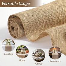 Coarse Linen Table Runner, Rustic Linen Table Runner, Natural Linen, Suitable For Wedding, Party, Kitchen, Restaurant, Christmas And Other Holiday Table Decoration - Camel - View 8