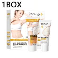 1 Box/2 Pcs Rice Hair Removal Set, Includes Rice Hair Removal Cream And Soothing Gel, Fast And Gentle Hair Removal, Helps Reduce Hair Growth, Repairs Hair Follicles, Moisturizes Dry Skin, Makes Skin Smooth, Soft And Delicate, Suitable For Daily Use - Multicolor - View 12