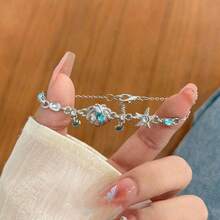 1pc High Quality Alloy Shell & Starfish Tassel Fashion Metal Women's Bracelet, Suitable For Party, Dance, Gathering, Daily Outfit - Style 1 - View 4