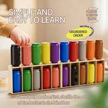 14+ Adult & Teen Memory Bottle Color Matching Game, Random Sticker Strategy Floor Multi-Player Interactive Group Party Icebreaker Family Entertainment Christmas Gift - 彩色 - 查看 5