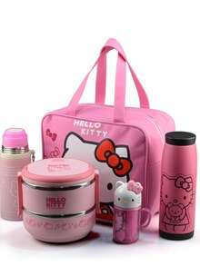 官方授權 Sanrio Hello Kitty 保溫午餐袋，可重複使用保溫保冷手提袋，防水便當盒收納袋，適用於學校、工作、野餐 - 彩色 - 查看 11