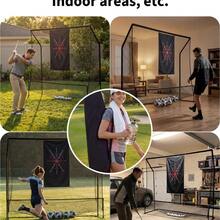 Soonbuy 10x7.5FT Heavy Duty Golf Hitting Net For Backyard Real Balls, Portable Chipping Swing Training Net With Cloth, Indoor Outdoor Golf Accessories Gifts For Men Dad Him Birthday Yard Sports - Black - View 7