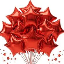 10pcs 18inch Red Five-Pointed Star Foil Balloons Birthday Wedding Christmas New Year Holiday Celebration Decoration Foil Balloons - View 3