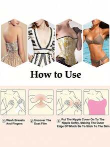 12pcs Reusable Silicone Nipple Covers Breast Petals Lift-Up Invisible Bra Pads Adhesive Stickers For Women - Multicolor - View 9