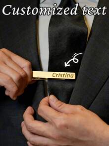 Customized 1pc Men's Tie Clip, Simple Style, Groomsman Proposal Gift Tie Clip, Suitable For Men, Special Occasions, Wedding Gifts - Multicolor - View 12