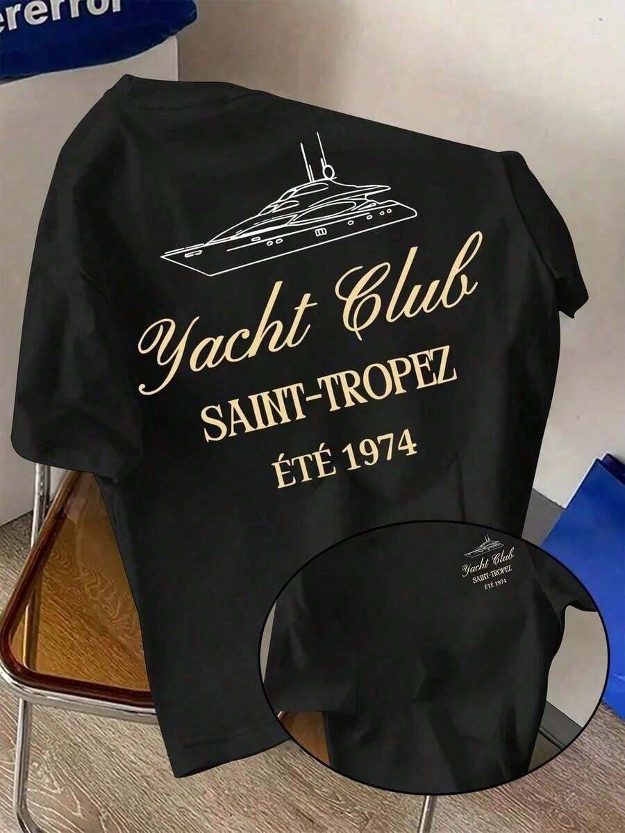Vintage T-Shirts For Men, Summer Tops - 黑色 - 查看 1