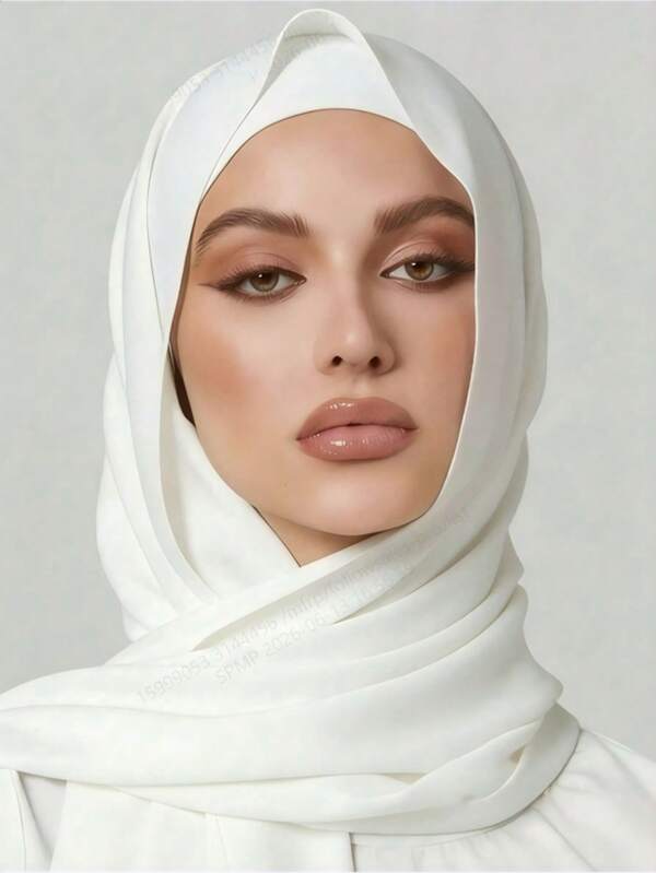 2pcs Women's Scarf & Tie Hat Set, Multi-Functional Inner Cap Set, Hijab, Middle East Ramadan Matching Abaya Elastic Inner Cap, Chiffon Scarf
