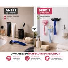 Suporte para Lâmina de Barbear de Parede Organizador para Banheiro Autoadesivo - B - Visão 4