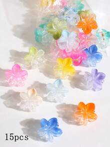 15/20/30pcs Mini Flower Shaped Hair Claw Clips, Colorful Small Hair Clips For Braiding, Loose Hair And Bangs - Multicolor - View 7