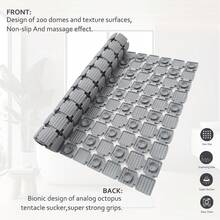 1PC Bath Mat Non Slip Anti Mould, 27x15 Inch, Checkered Pattern, Bathroom Mat For Home Decor, Gray, Black - Gray - View 3